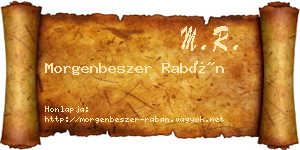 Morgenbeszer Rabán névjegykártya